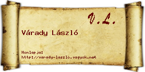 Várady László névjegykártya